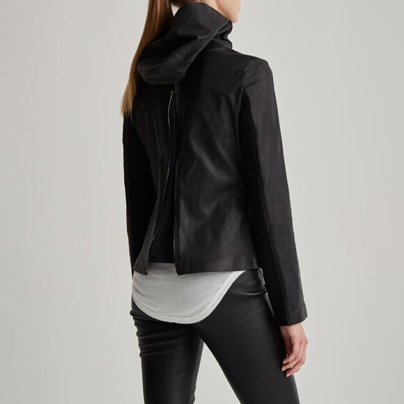 Mission Statement Passion Jacket Leather Hilary Swank Black Size 2 - Picture 2 of 16